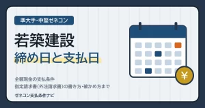 若築建設の締め日と支払日｜全額現金の支払条件・指定請求書（外注請求書）の書き方・確かめ方まで